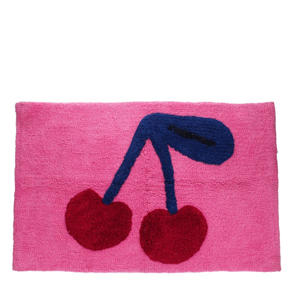Różowy tekstylny dywanik łazienkowy 83x52,5 cm Cherry – Rex London