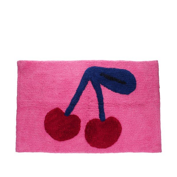 Różowy tekstylny dywanik łazienkowy 83x52,5 cm Cherry – Rex London