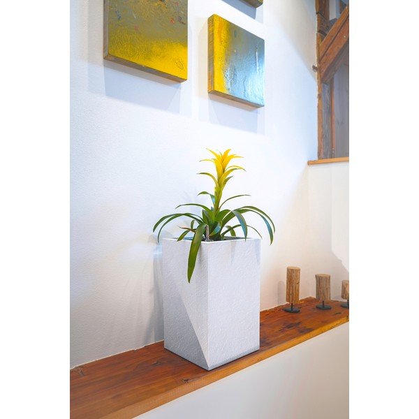Samonawadniająca doniczka z plastiku z recyklingu Cubico Stone – Flower Lover-image-2