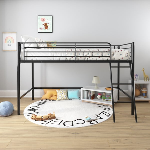 Czarne podwyższone łóżko dziecięce 90x200 cm Jodie – Støraa-image-1