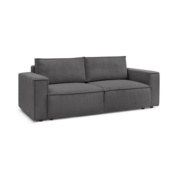 Ciemnoszara sztruksowa rozkładana sofa 245 cm Nihad – Bobochic Paris-image-3