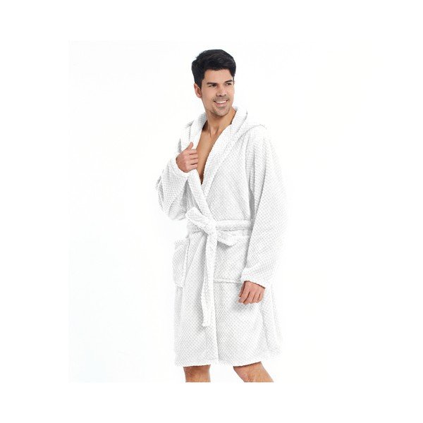 Biały szlafrok z mikrowłókna unisex DecoKing Sleepyhead, rozm. M-image-2