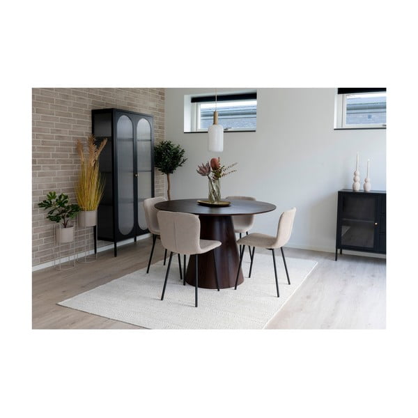 Okrągły stół z blatem w dekorze orzecha ø 120 cm Bolton – House Nordic-image-2