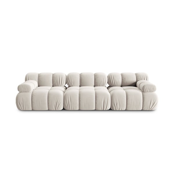 Beżowa aksamitna sofa 282 cm Bellis – Micadoni Home