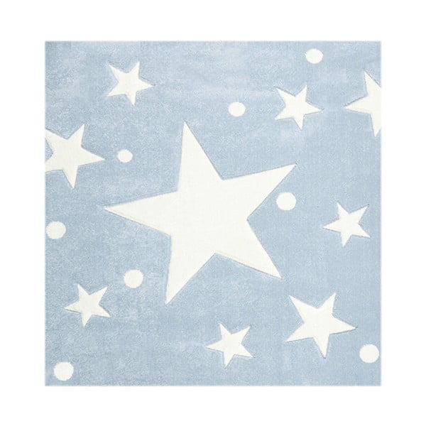 Niebieski dywan dziecięcy Happy Rugs Star Constellation, 140x140 cm