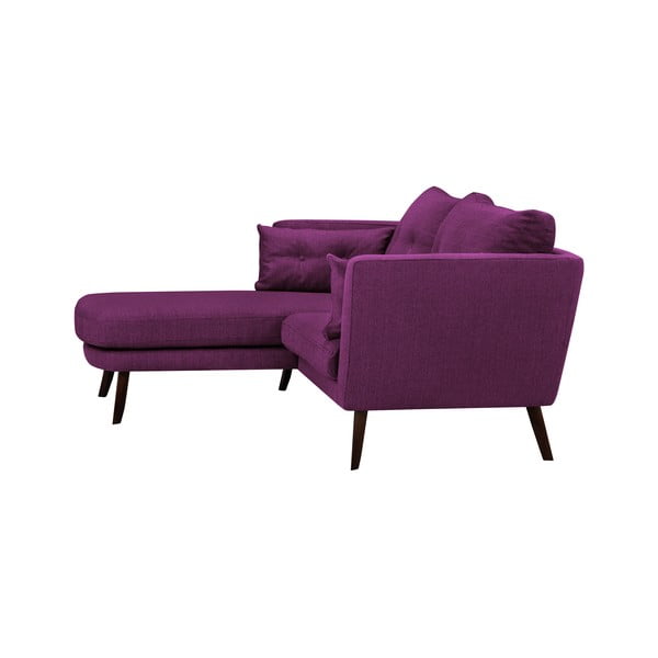 Fioletowa sofa 3-osobowa Mazzini Sofas Elena, z szezlongiem po lewej stronie-image-2