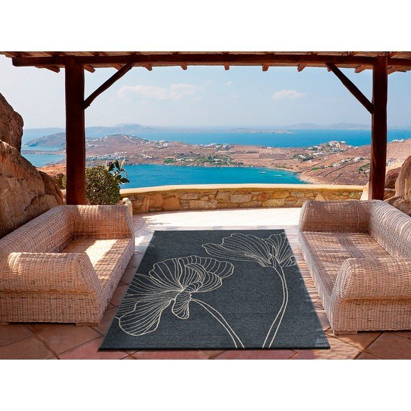 Antracytowy dywan odpowiedni na zewnątrz 76x150 cm Velvet Gris – Universal-image-1
