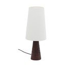 Biało-ciemnobrązowa lampa stołowa z tekstylnym kloszem (wysokość 50 cm) Amire – Kave Home