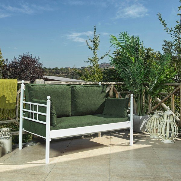 Zielona metalowa sofa ogrodowa Manyas – Floriane Garden-image-1