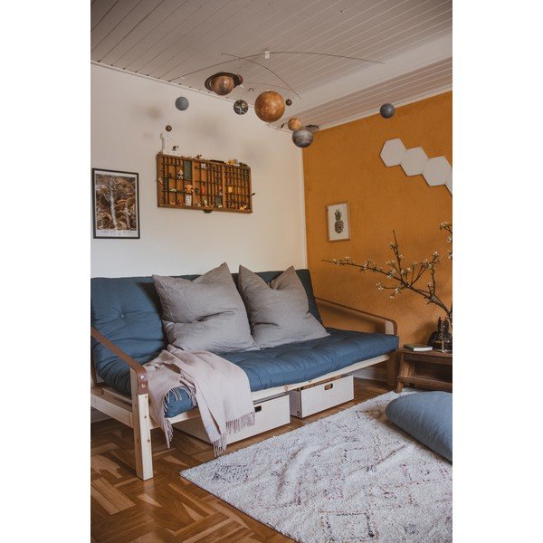 Musztardowa sztruksowa sofa rozkładana 204 cm Poetry – Karup Design-image-4