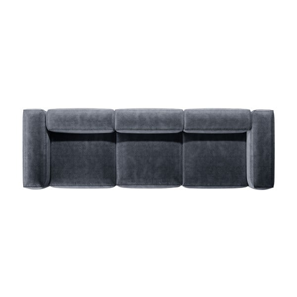 Szaroniebieska sztruksowa sofa 364 cm Bergamo – Cosmopolitan Design-image-3