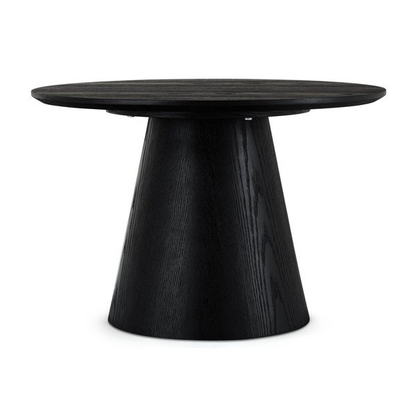 Czarny stolik w dekorze dębu ø 60 cm Tango – Furnhouse-image-2