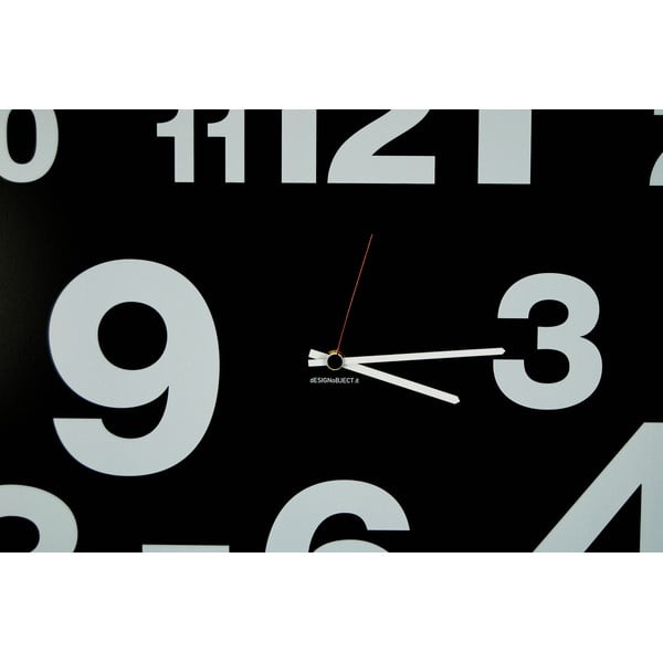 Zegar ścienny dESIGNoBJECT.it Number Line Black, 50 x 50 cm -image-2