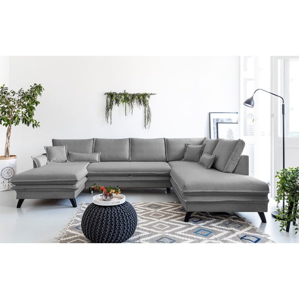 Ciemnoszara rozkładana sofa w kształcie litery "U" Miuform Charming Charlie, prawostronna-image-1