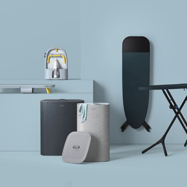 Antracytowy tekstylny/plastikowy kosz na pranie 2x45 l Tota – Joseph Joseph-image-3