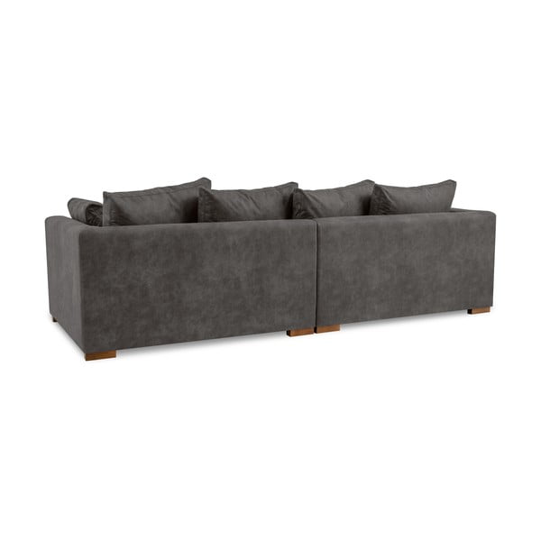 Antracytowa sofa z imitacji skóry 266 cm Hamburg – Scandic-image-3