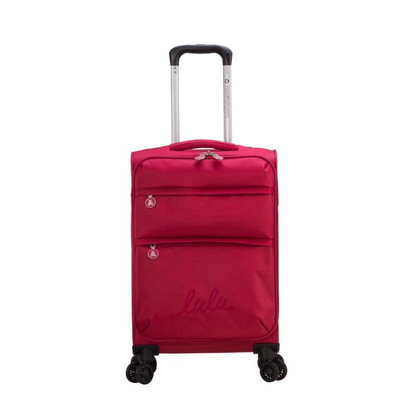 Bordowa walizka z 4 kółkami Lulucastagnette Luciana, 71 l