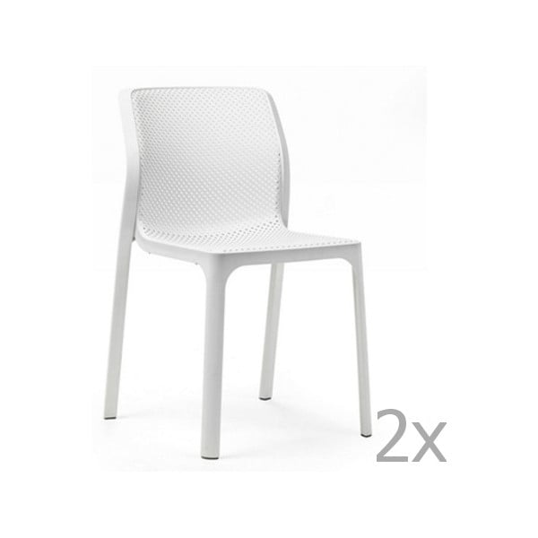 Zestaw 2 białych krzeseł ogrodowych Nardi Bit