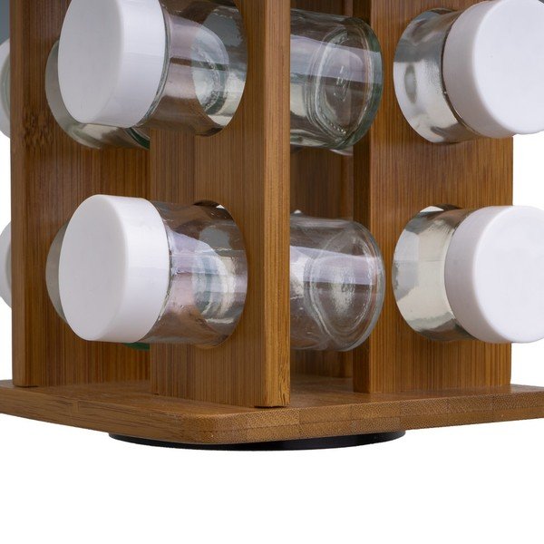 Zestaw pojemników na przyprawy ze stojakiem 12 szt. Bamboo Walnut – Casa Selección-image-1