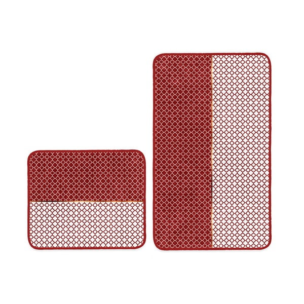 Czerwone dywaniki łazienkowe zestaw 2 szt. 100x60 cm – Minimalist Home World