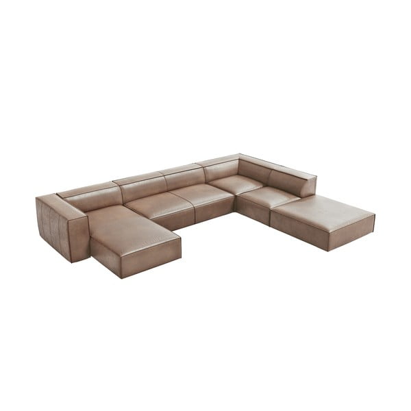 Jasnobrązowy skórzany narożnik (prawostronny) Madame – Windsor & Co Sofas-image-2