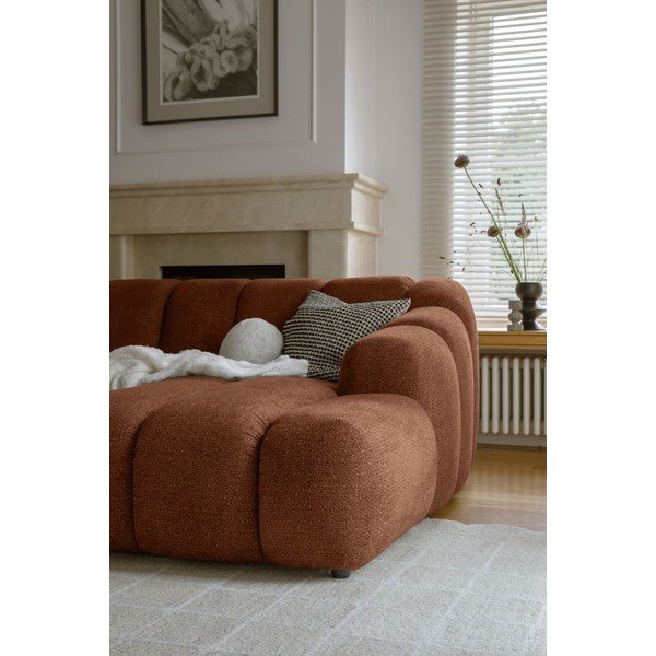 Narożnik (prawostronny/z szezlongiem) w kolorze terakoty Shell – Miuform-image-4