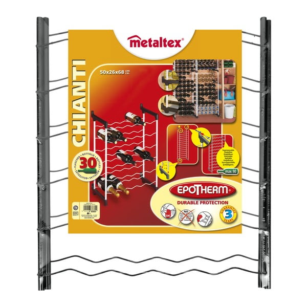 Szary metalowy regał na wino liczba butelek 30 Chianti – Metaltex-image-3