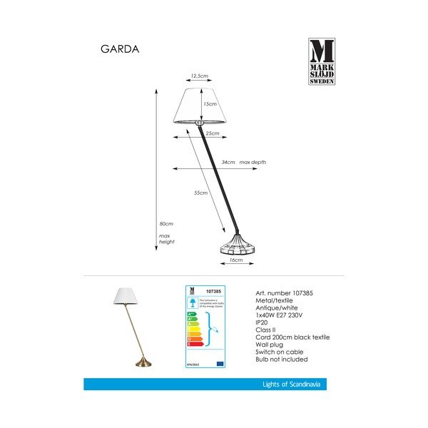 Lampa stołowa w biało-kolorze złota Markslöjd Garda-image-1