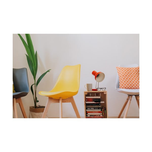 Zestaw 2 żółtych krzeseł z bukowymi nogami Bonami Essentials Retro-image-3