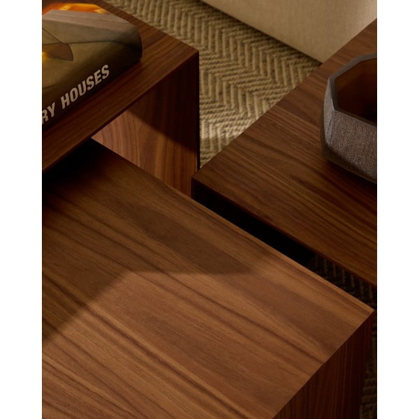 Stoliki w dekorze orzecha zestaw 3 szt. 40x60 cm Litto – Kave Home-image-3