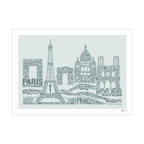 Plakat Paris Grey&Grey, 50x70 cm