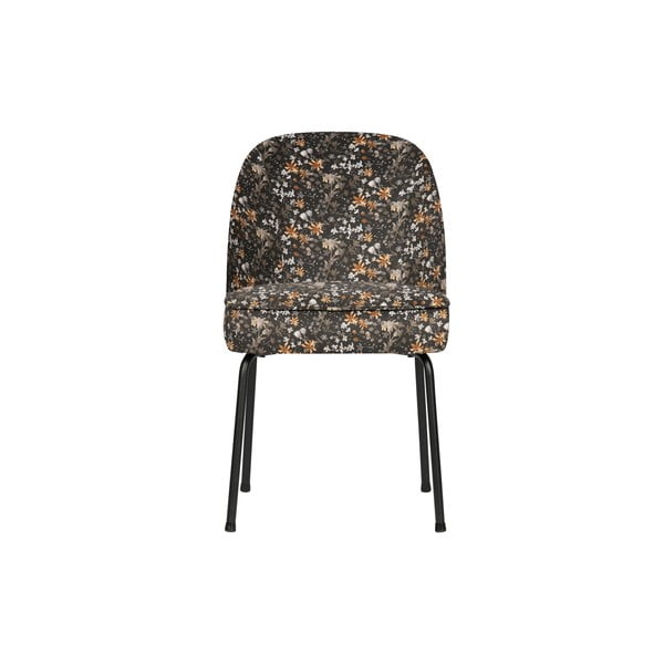 Czarne krzesło z kwiatowym wzorem BePureHome Vogue Flower