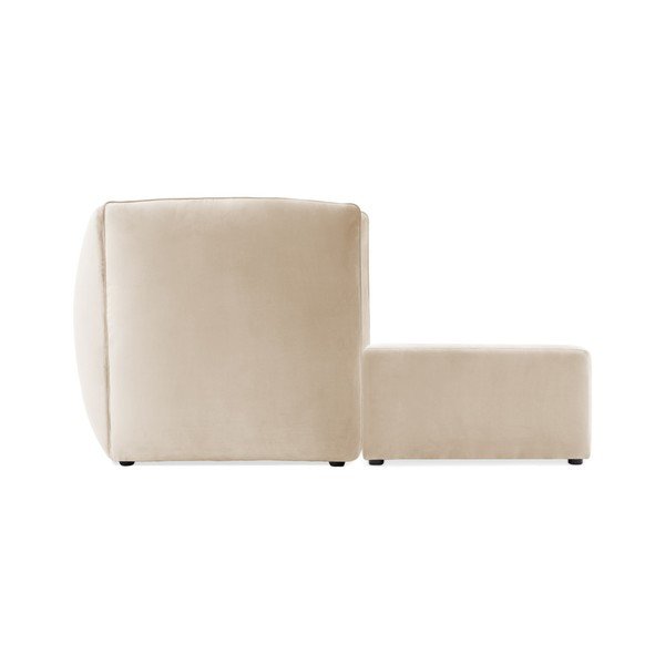 Szarokremowa 2-osobowa sofa modułowa z podnóżkiem Vivonita Velvet Cube-image-3
