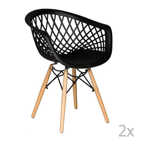 Zestaw 2 czarnych krzeseł Evergreen House René