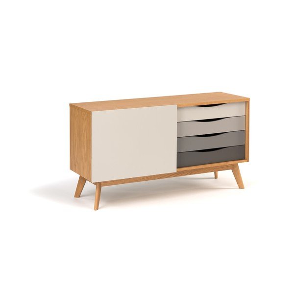 Komoda z szarymi szufladami Woodman Avon-image-3