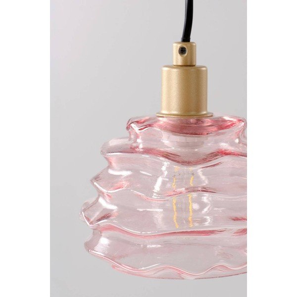 Różowa szklana lampa wisząca ø 15 cm Fall – Jotex-image-3