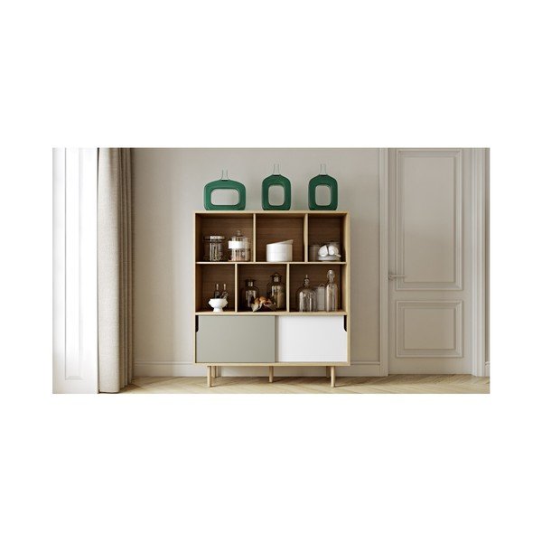 Biało-szary regał TemaHome Dann Oak-image-1
