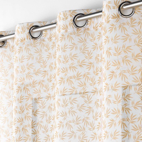 Żółto-biała firanka z woalu 140x240 cm Maddy – douceur d'intérieur-image-1