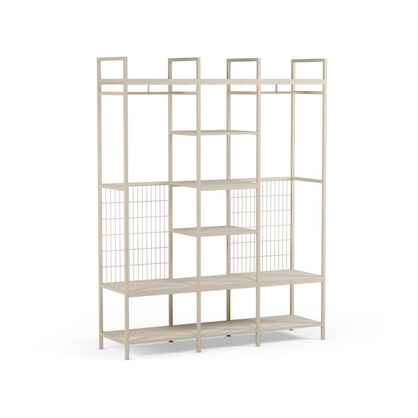 Kremowa stalowa szafa otwarta 140x179,5x40 cm Amara – Marckeric-image-2