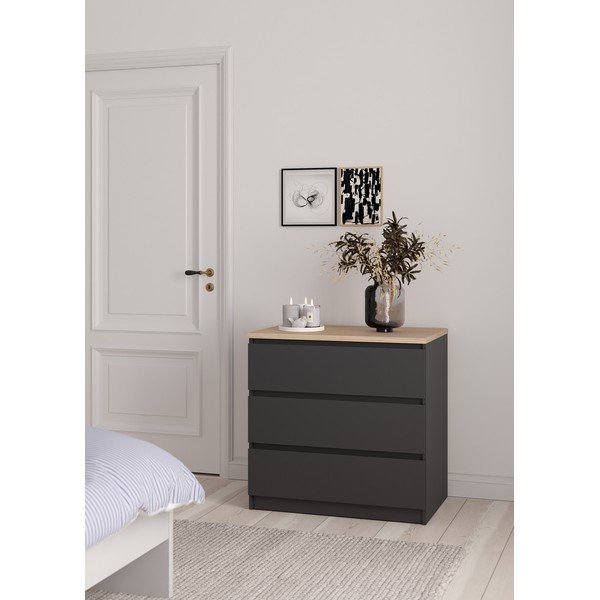 Ciemnoszara komoda 77x76x50 cm Naia – Tvilum-image-1