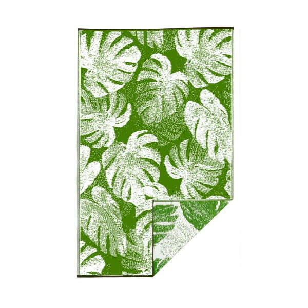 Zielony dwustronny dywan odpowiedni na zewnątrz z tworzywa z recyklingu Fab Hab Panama Green, 120x180 cm
