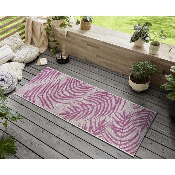 Różowo-beżowy chodnik zewnętrzny NORTHRUGS Palmera, 70x300 cm-image-1