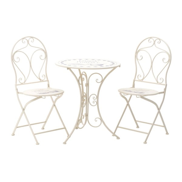 Komplet 2 krzeseł i stołu ogrodowego InArt Lavande, ⌀ 60x70 cm
