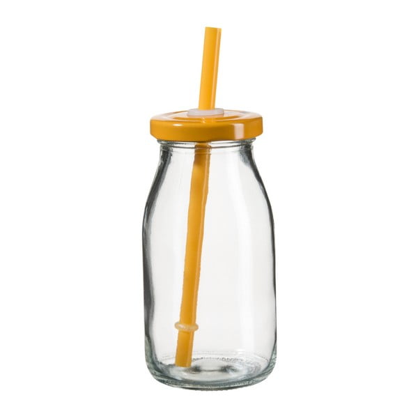 Butelka na smoothie z pomarańczowym wieczkiem i słomką SUMMER FUN II, 200 ml