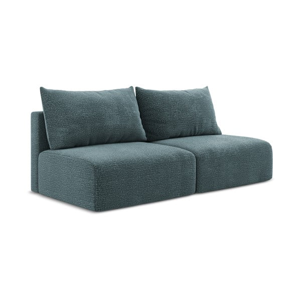 Turkusowa rozkładana/ze schowkiem sofa 216 cm Kalena – Makamii-image-1