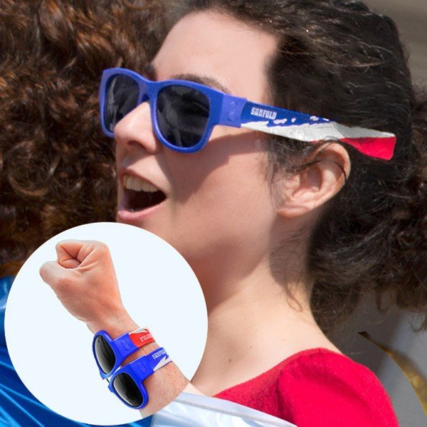 Niebieskie zwijane okulary przeciwsłoneczne InnovaGoods Sunfold France World Cup-image-1