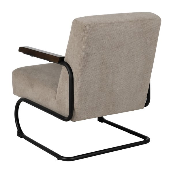 Szarobrązowy fotel z tkaniny szenilowej Industra – Ixia-image-3