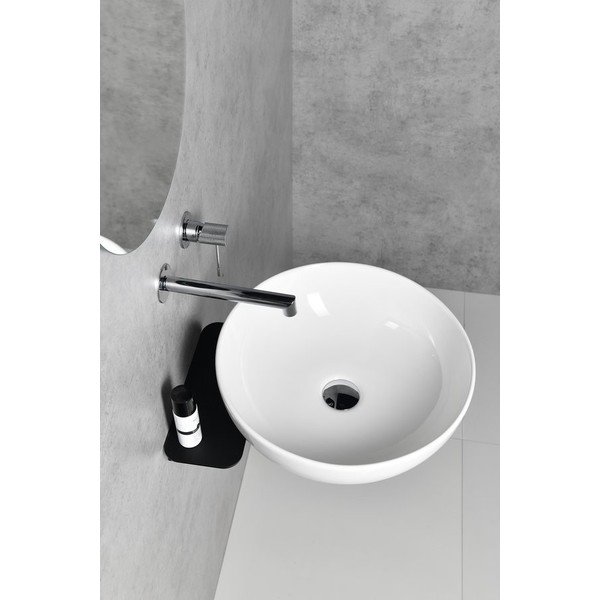 Czarny stalowy wiszący stelaż pod umywalkę 30x7 cm Tetris – Sapho-image-1