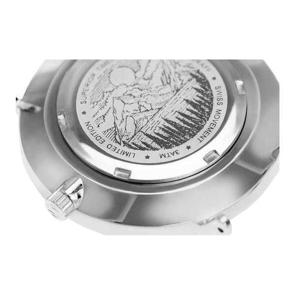 Zegarek męski z jasnobrązowym paskiem skórzanym Frederic Graff Eiger Silver-image-2