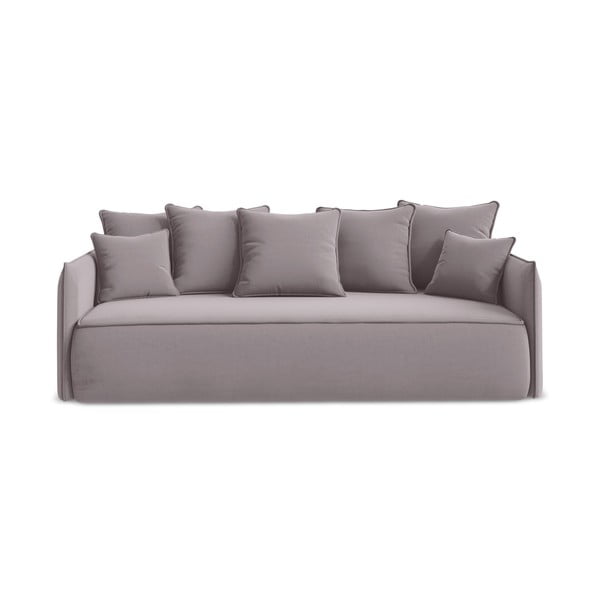 Lawendowa aksamitna rozkładana/ze schowkiem sofa 225 cm Hula – Makamii